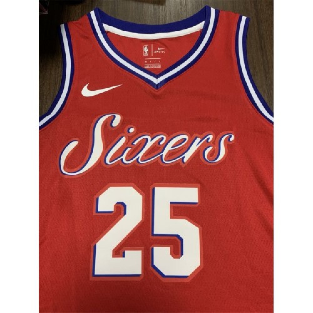 Men's Philadelphia 76ers Ben Simmons #25 Red Swingman Jersey - Statement Edition-Pro Kit Vault | Brand New 26/27 Sports Jerseys